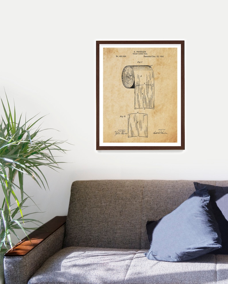 Toilet Paper Patent Art Print: Funny Bathroom Decor - Etsy