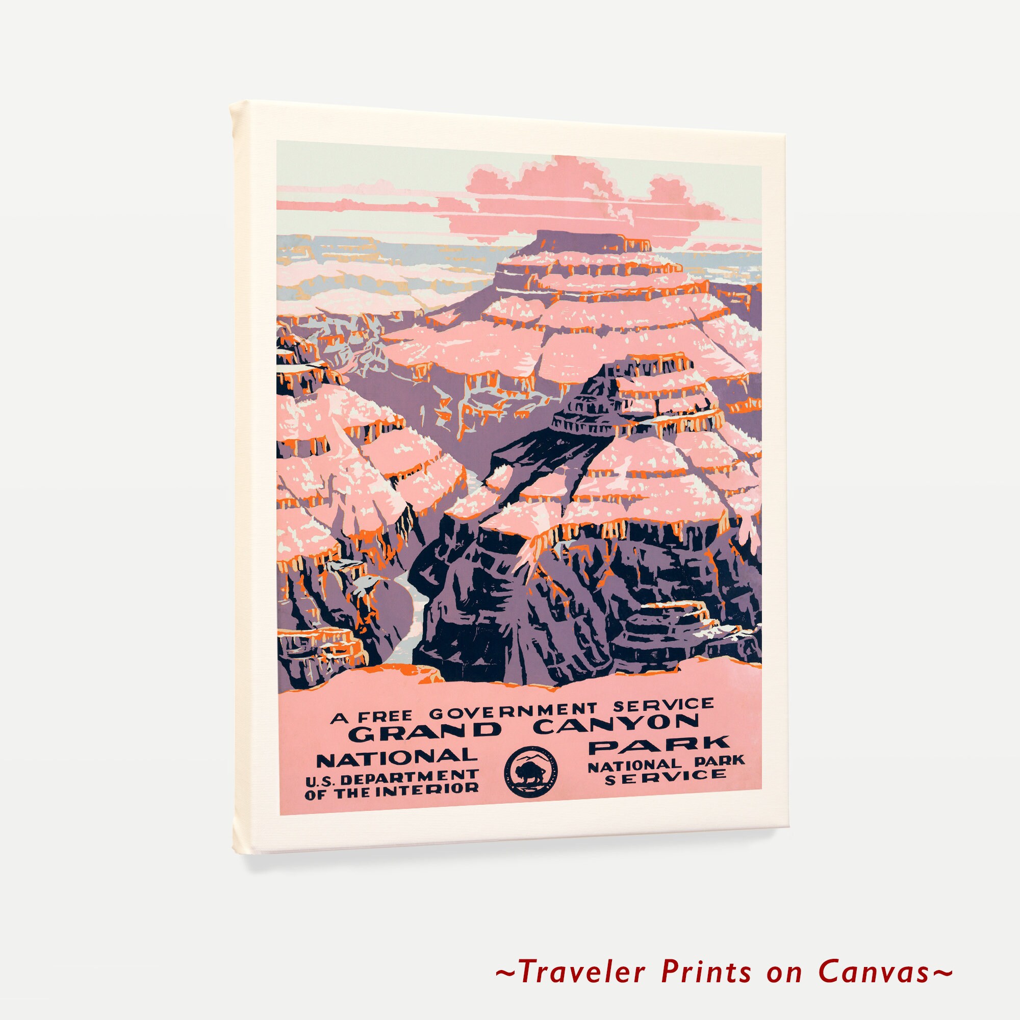 Yosemite National Park Poster WPA-style Art PrintFree Shipping Original