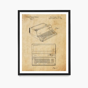 Vintage Apple Computer Patent Art Print: IT Tech Poster