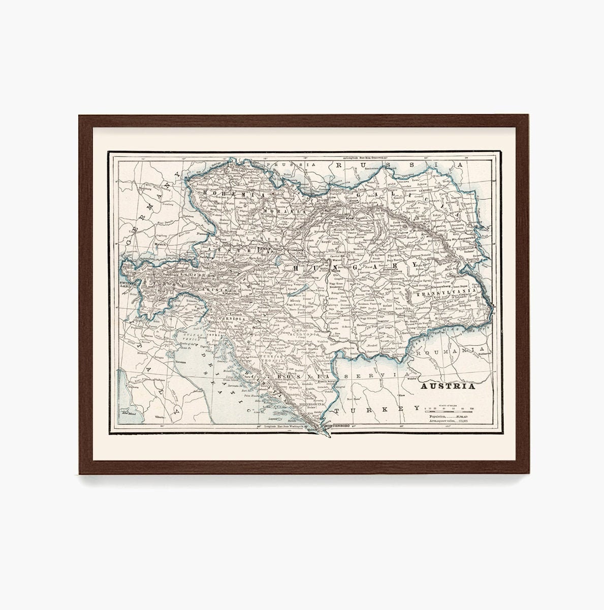 Austria Map Vintage Austria Austria Art Austria Wall Art Austrian Map Europe Map European Map Europe Art Vienna Vienna Map Map Art
