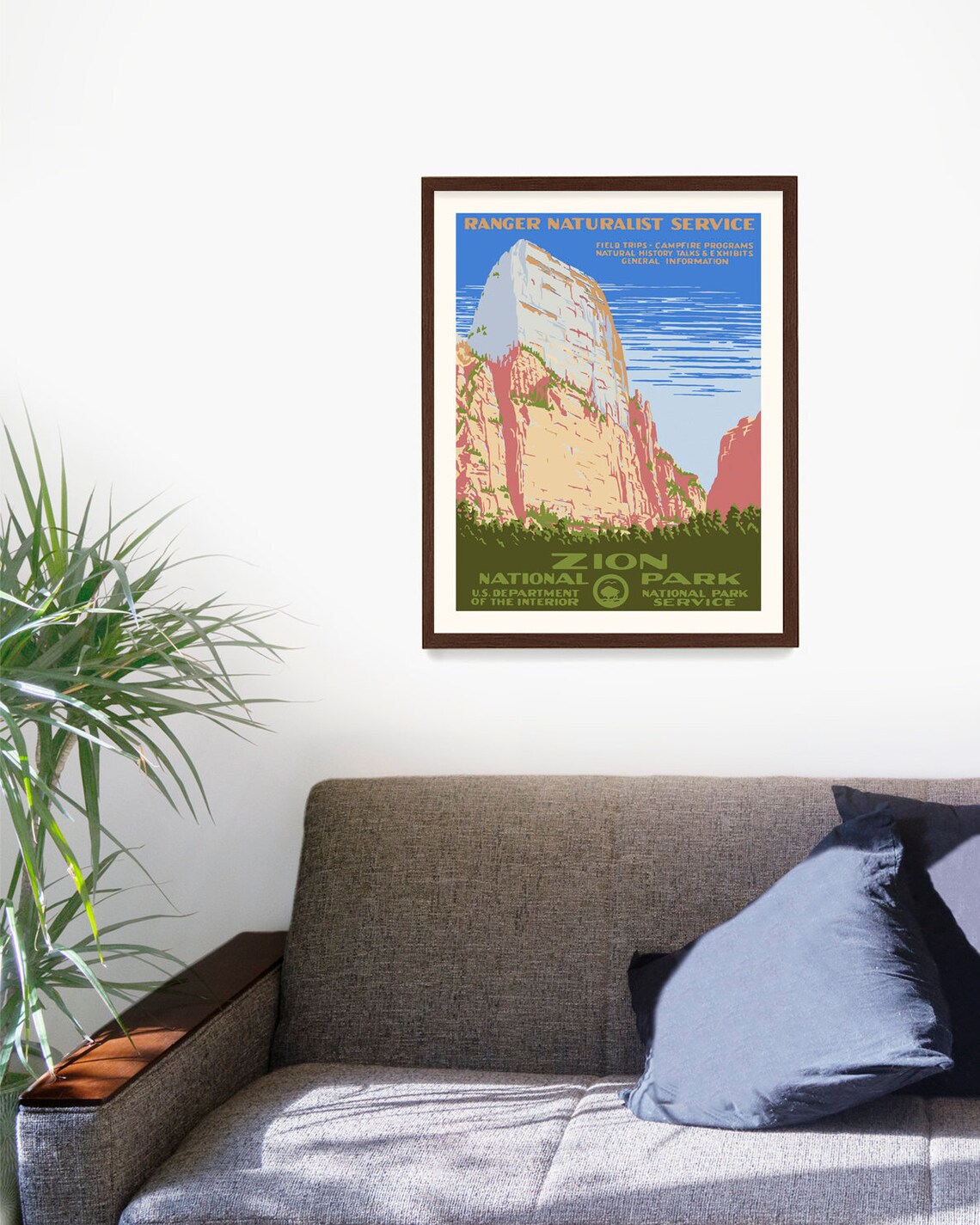 Zion National Park Poster WPA Poster National Park Wall Art - Etsy
