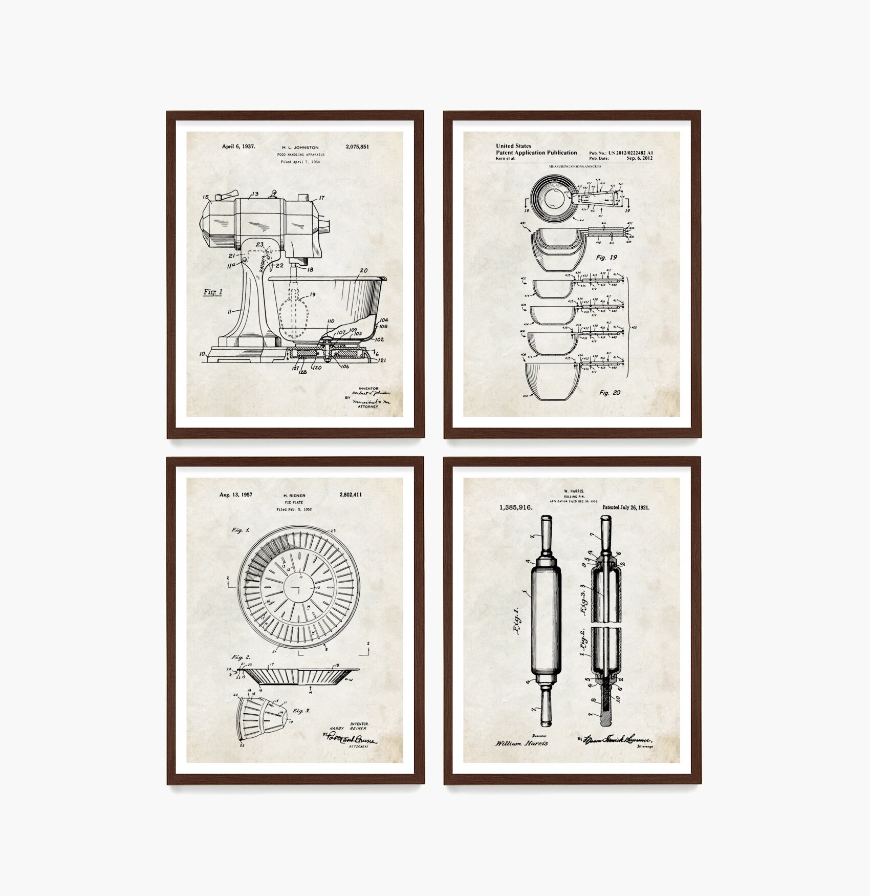 Kitchen Decor Kitchen Patent Posters Kitchen Wall Art Flour Sifter Patent Print Set of 3 Cooking Gift Vintage Kitchen Utensil