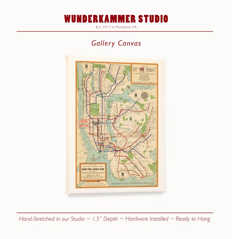 New York City Subway Map Subway Map Art Map Decor New York Etsy Canada