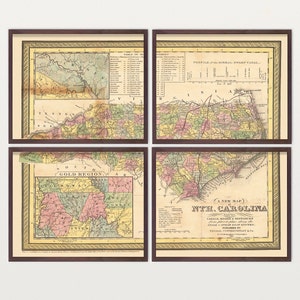 North Carolina Map Wall Art, North Carolina Home, State Map, Carolina Poster