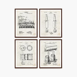 Beer Patent Art, Beer Poster, Brewery Wall Art, Kitchen Decor, Beer Keg Patent, Beer Gift, Dad Gift, Bar Wall Art