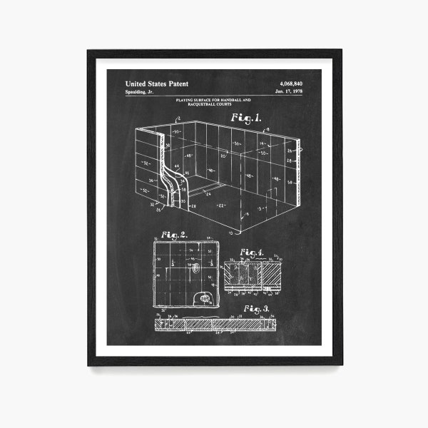 Racquetball Court Patent Wall Art, Racquetball Poster, Racquetball Court Diagram, Racquetball Gift