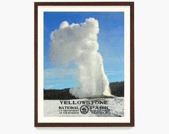 Yellowstone National Park Poster, National Park Wall Art, National Park Gift, WPA Poster, Yellowstone Gift, Adventure Poster