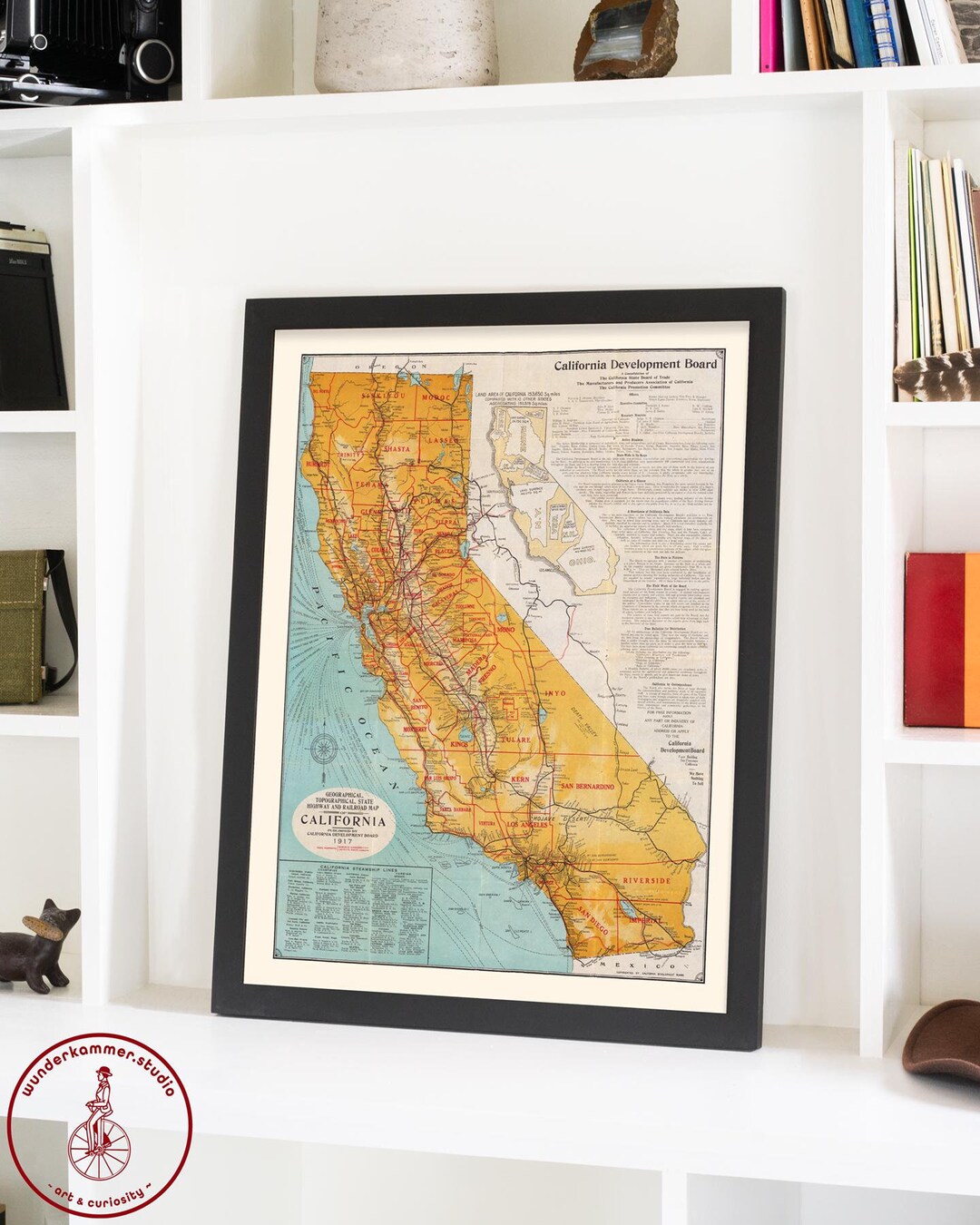 Vintage California Map Art Print: State Home Decor - Etsy