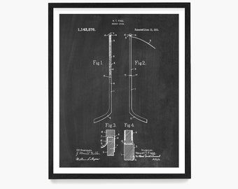 Hockey Stick Patent Art Print: Vintage Sports Decor