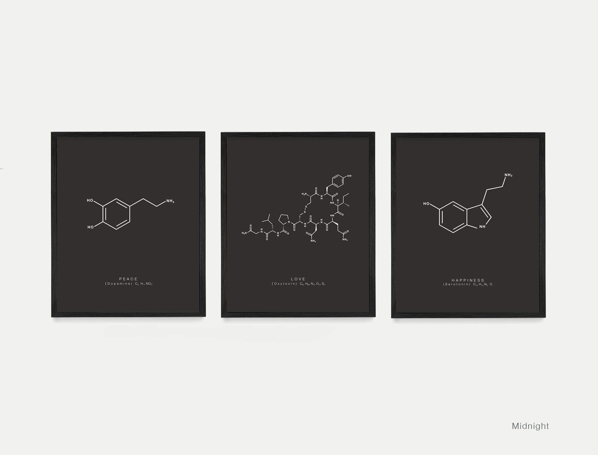 trofast forstyrrelse udløser Peace Love and Happiness Molecules Art Serotonin Oxytocin - Etsy