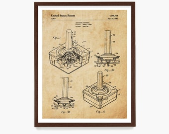 Video Game Patent Art, Video Game Controller Patent, Video Game Controller Poster, Gamer Gift, Game Room Decor, Video Game Gift