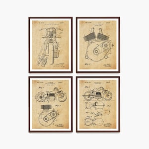 Motorcycle Patent Poster, Vintage Motorcycle Wall Art, Biker Gift, Garage Decor