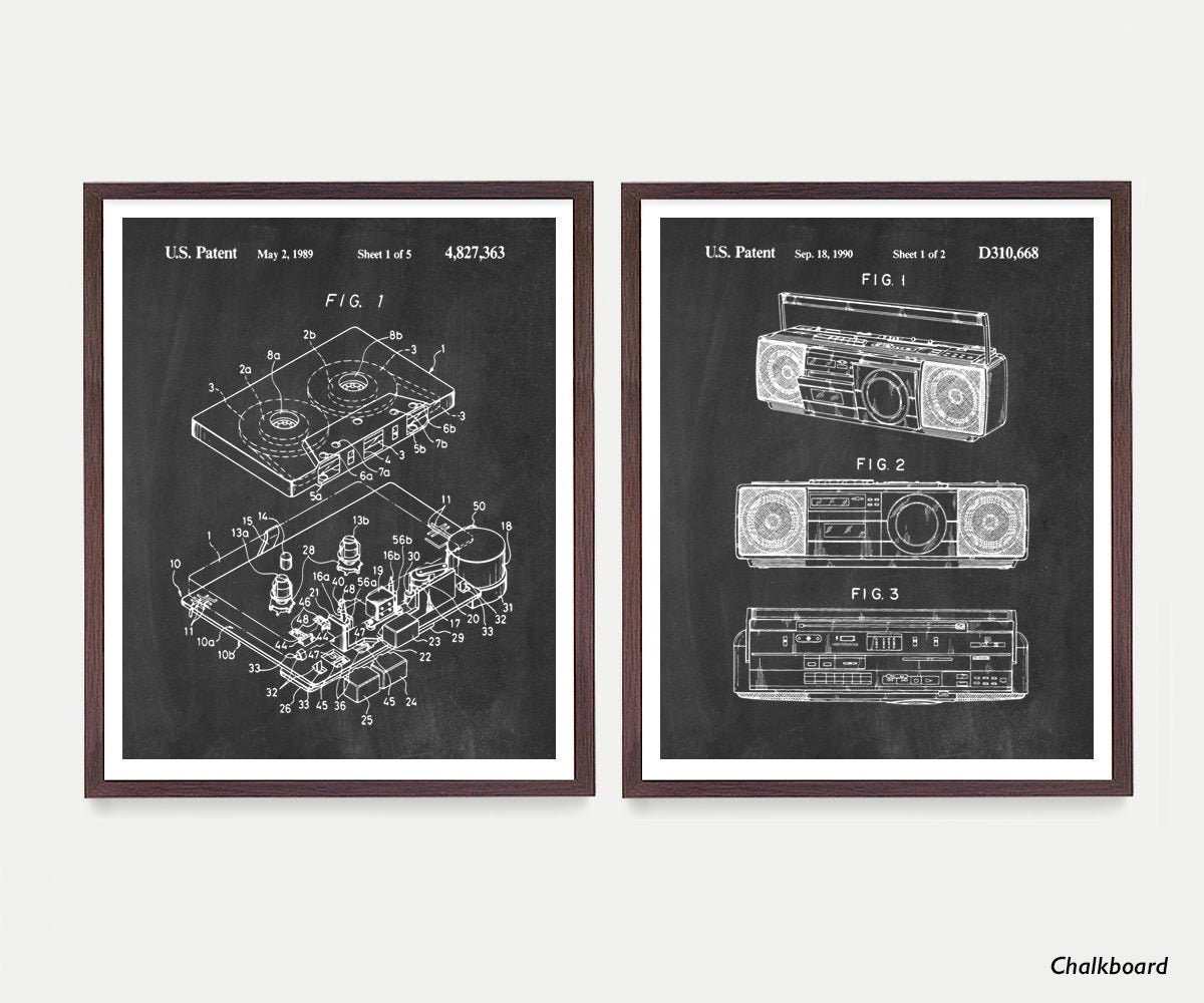Music Patent Poster Music Wall Art Cassette Boom Box - Etsy