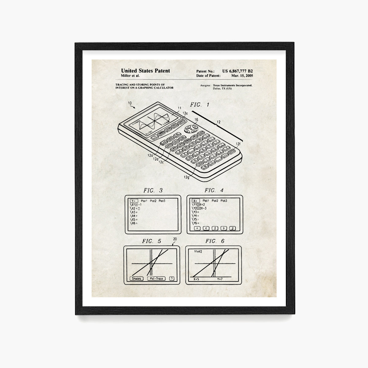 Texas Instruments Math Explorer Patent TI-83 Calculator Patent Art Print: Math Classroom Decor - Etsy