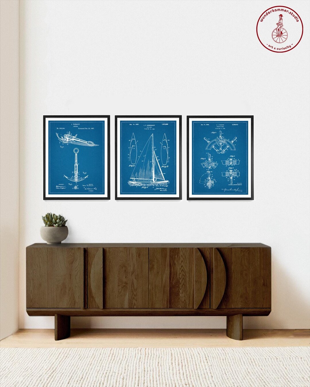 Sailing Patent Art Print Set: Nautical Blueprint Decor - Etsy