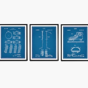 Hockey Poster, Hockey Art, Hockey Puck, Hockey Stick, Hockey Skate, Poster, Hockey Print, Hockey Gift, Hockey Wall Art, Boys Room Poster Blueprint