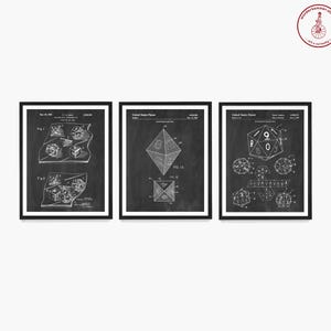 Dice Patent Art, Board Game Patent, Game Room Wall Art, Dungeon Master, Vintage Board Game Dice Art, RPG Game Art