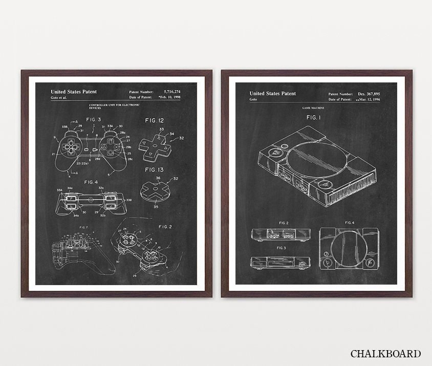 Wall Hangings Gaming Wall Print Poster Playstation Blueprint Wall Art Men Controller Boys Home Furniture Diy Tallergrafico Com Uy