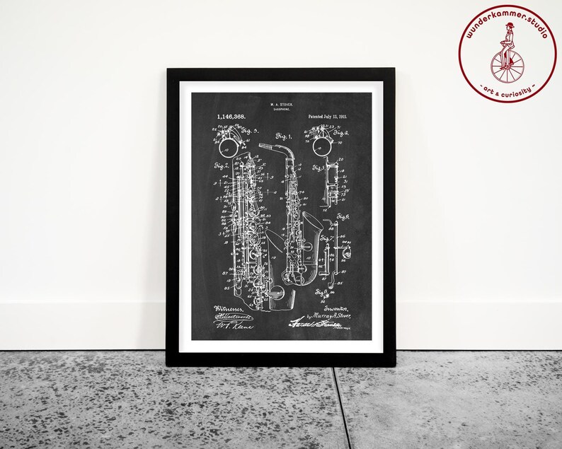 Saxophone Patent Poster