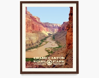 Grand Canyon National Park Poster, National Park Wall Art, Grand Canyon Poster, WPA Poster, National Park Gift, Grand Canyon Gift, Arizona