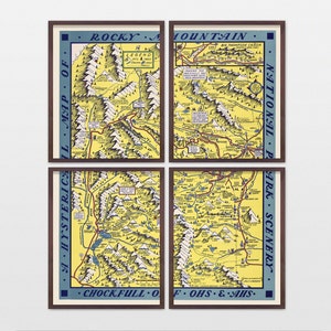 Rocky Mountain National Park Map, Rocky Mountain Wall Art, Colorado Home Decor, Rocky Mountains Poster
