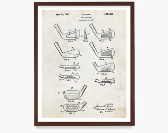 Golf Poster, Golf Art, Golf Club Poster, Golf Wall Art, Golf Gift, Patent Print, Patent Poster, Dad Gift, Golf Patent, Golf Clubs, Golfer