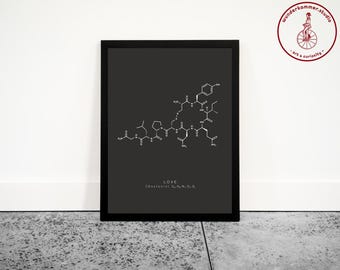 Oxytocin Molekül Poster: Liebes Molekül Wand Kunst, Nerdy Haus Dekor