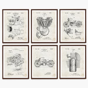 Motorcycle Patent Poster, Motorcycle Wall Art, Garage Decor, Motorcycle Art Gift, Biker Decor, Vintage Motorcycle Art