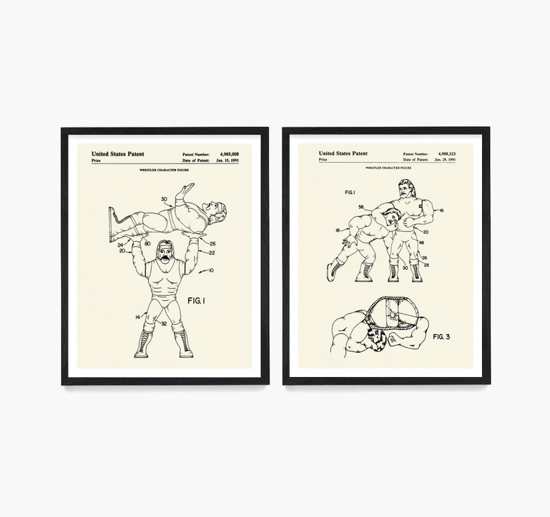 Wrestling Action Figure Patent Art Boys Room Wall Art Boys Etsy