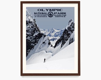 Olympisches Nationalpark Poster, Nationalpark Poster, Nationalpark Kunst, WPA, WPA Poster, WPA Kunst, Washington State Art, Washington Poster