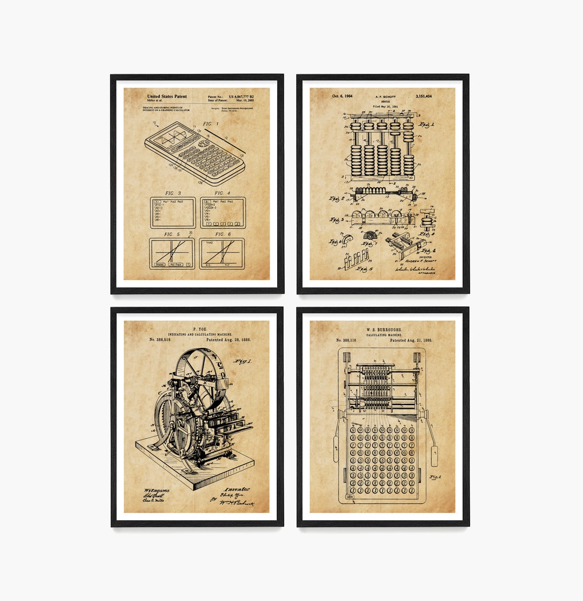 Evolution of the Calculator Patent Art Math Art Math Etsy