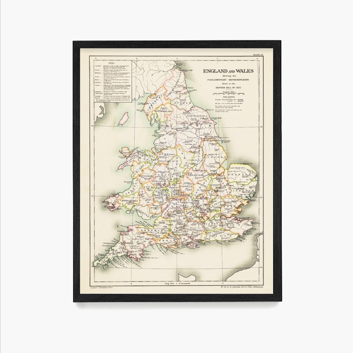 England Map England And Wales Wales Map England Art England Poster Antique Map Vintage Map Old Map London England Map Art