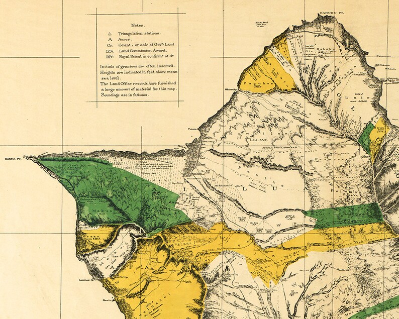 Oahu Map Wall Art, Hawaii Map, Hawaii Poster, Hawaiian Island Decor