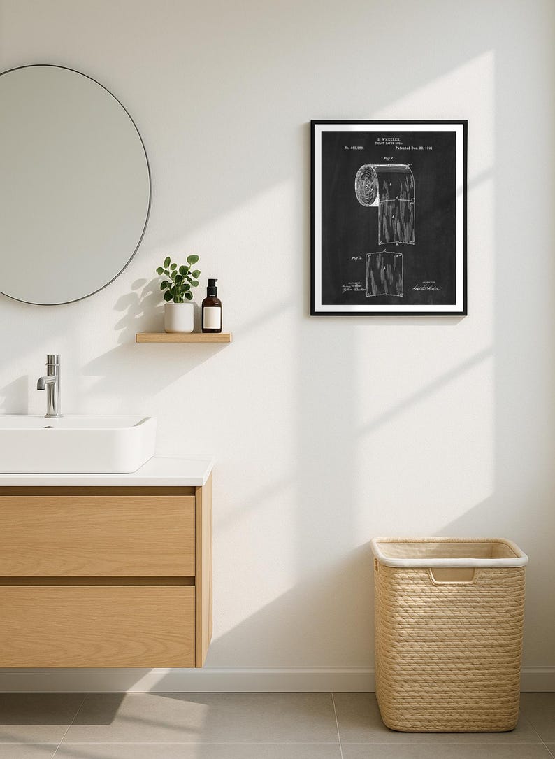 Toilet Paper Patent Art Print: Funny Bathroom Decor - Etsy