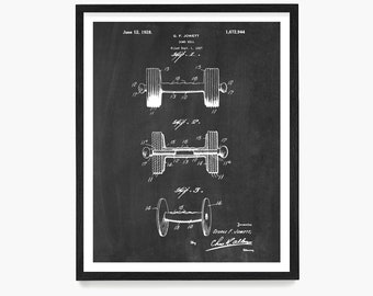Dumbbell Patent Print, Weight Lifting Poster, Home Gym Wall Art Decor, Body Building Poster, Weight Room Decoration, Power Lifter Gift