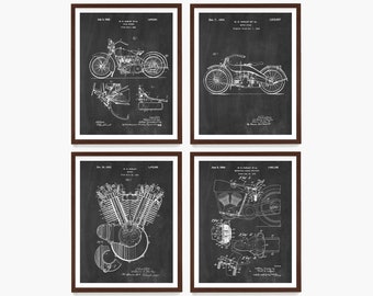 Motorcycle Patent Poster, Motorcycle Wall Art, Motorcycle Gift, Motorcycle Art Gift, Biker Decor, Vintage Motorcycle Art