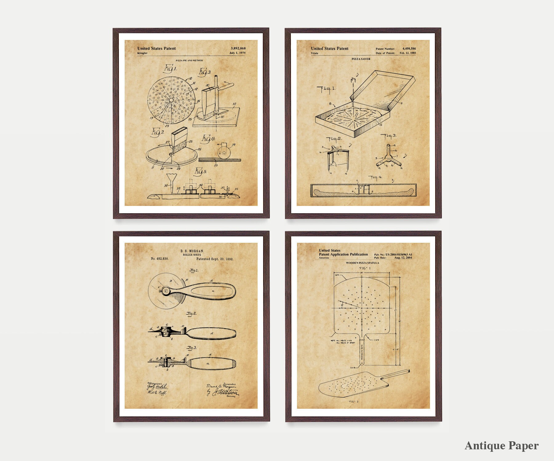 Pizza Patent Art Pizza Art Pizza Wall Art