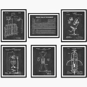 Science Patent Poster Wall Art, Periodic Table Poster, Scientist Gift, Chemist Gift, Science Classroom Decor, Microscope Patent