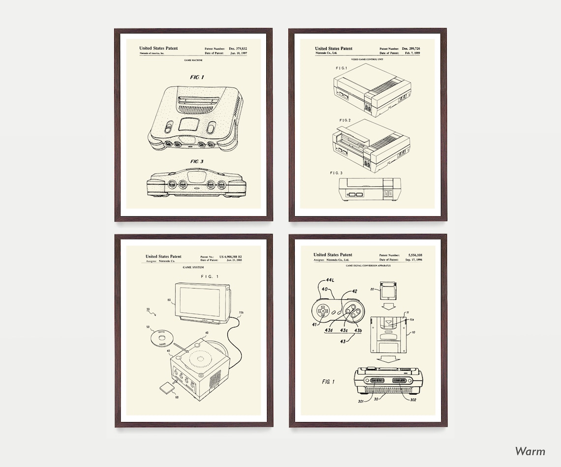 Video Game Patent Poster Video Game Wall Art Gamer Gift E | Etsy