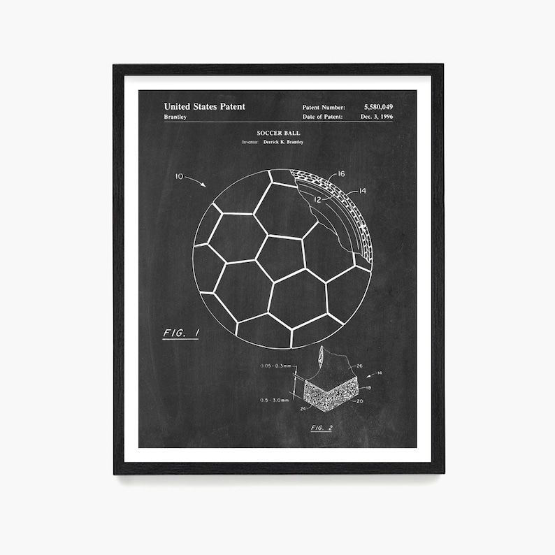 Soccer Ball Patent Print, Soccer Wall Art, World Cup Poster, Kids Room Decor, Soccer Coach Gift, Sports Theme Chalkboard