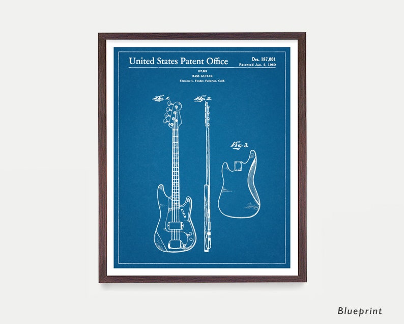 Electric Bass Patent Art, Bass Poster, Bass Print, Bass Art, Bass Wall Art, Music wall Art, Music Art, Electric Blueprint