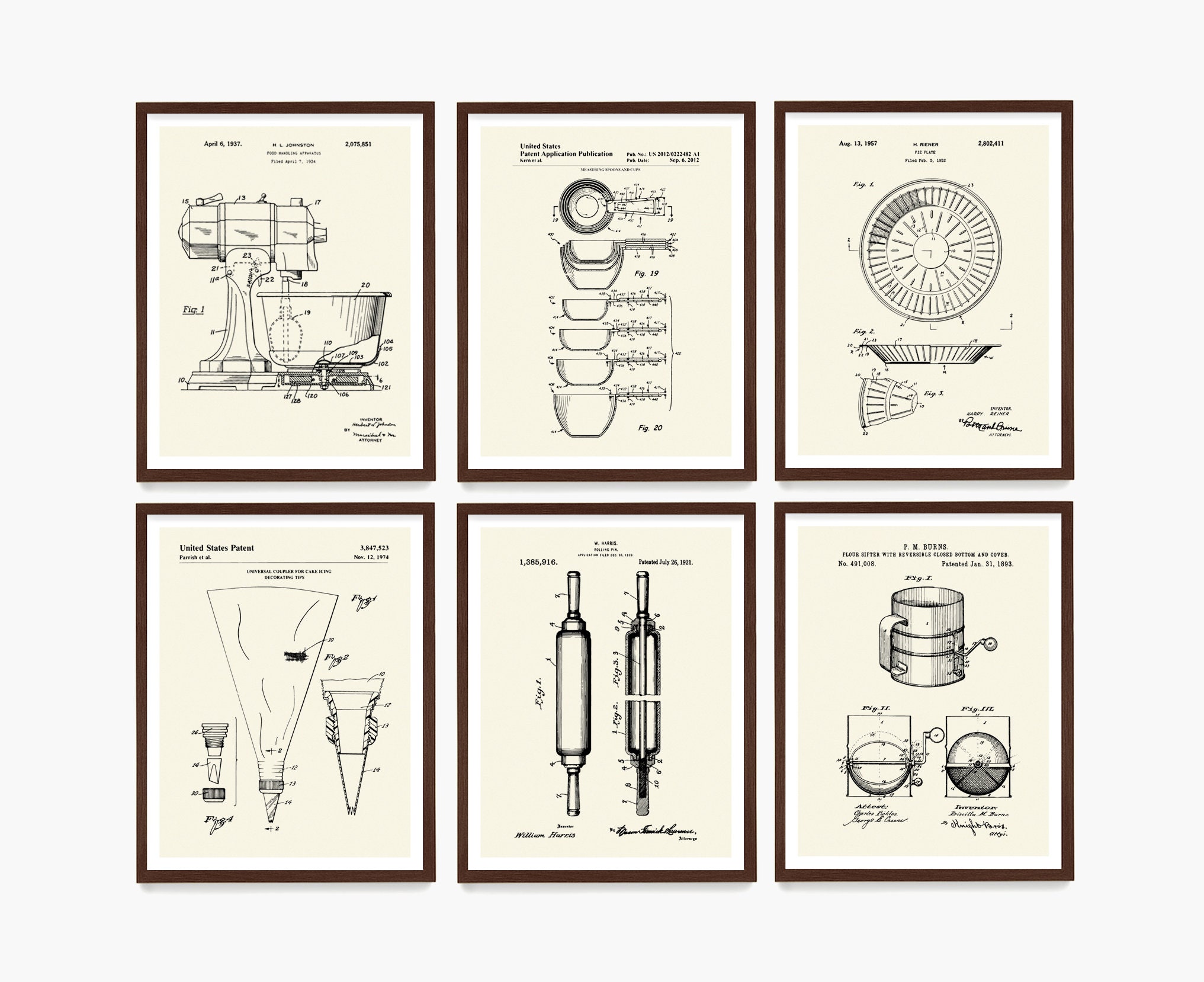 Baking Patent Art Prints: Kitchen Wall Decor, Baker Gift - Etsy