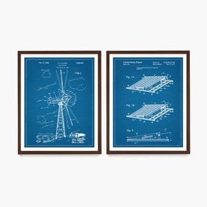 Renewable Energy Patent Collection, Solar Power Poster, Wind Turbine Patent Art, Green Energy Art, Modern Home Decor, Sustainable Home Blueprint