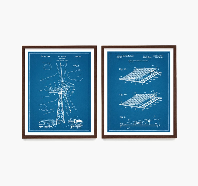 Renewable Energy Patent Collection, Solar Power Poster, Wind Turbine Patent Art, Green Energy Art, Modern Home Decor, Sustainable Home image 6