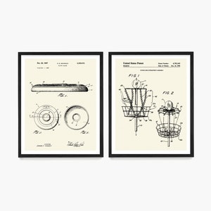 Frisbee Patent Poster, Frisbee Golf, Disc Golf, Disc Golf Patent Art Poster, Disc Patent, Disc Art, Frisbee Poster, Frisbee Wall Art Ivory
