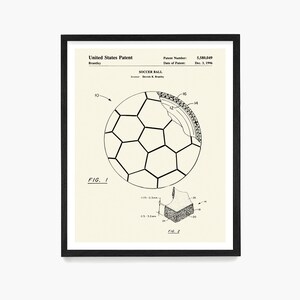 Soccer Ball Patent Print, Soccer Wall Art, World Cup Poster, Kids Room Decor, Soccer Coach Gift, Sports Theme Ivory