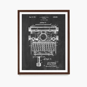 Póster de patente de máquina de escribir, arte mural, póster literario, regalo para escritor, arte literario, escritura creativa, decoración de oficina