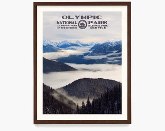 National Park Poster, National Park Geschenk, National Park Wand Kunst, WPA Poster, Washington State Kunst, Washington Poster,