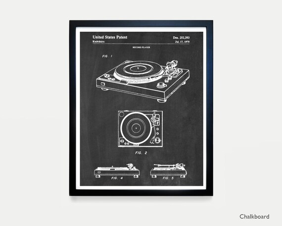 Record Player Patent Turntable Patent Poster Turntable Art | Etsy