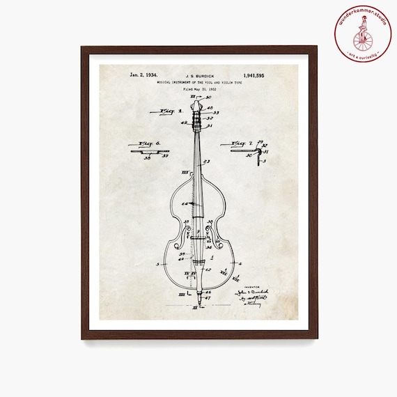 Upright Bass Patent Print: Acoustic Bass Wall Art
